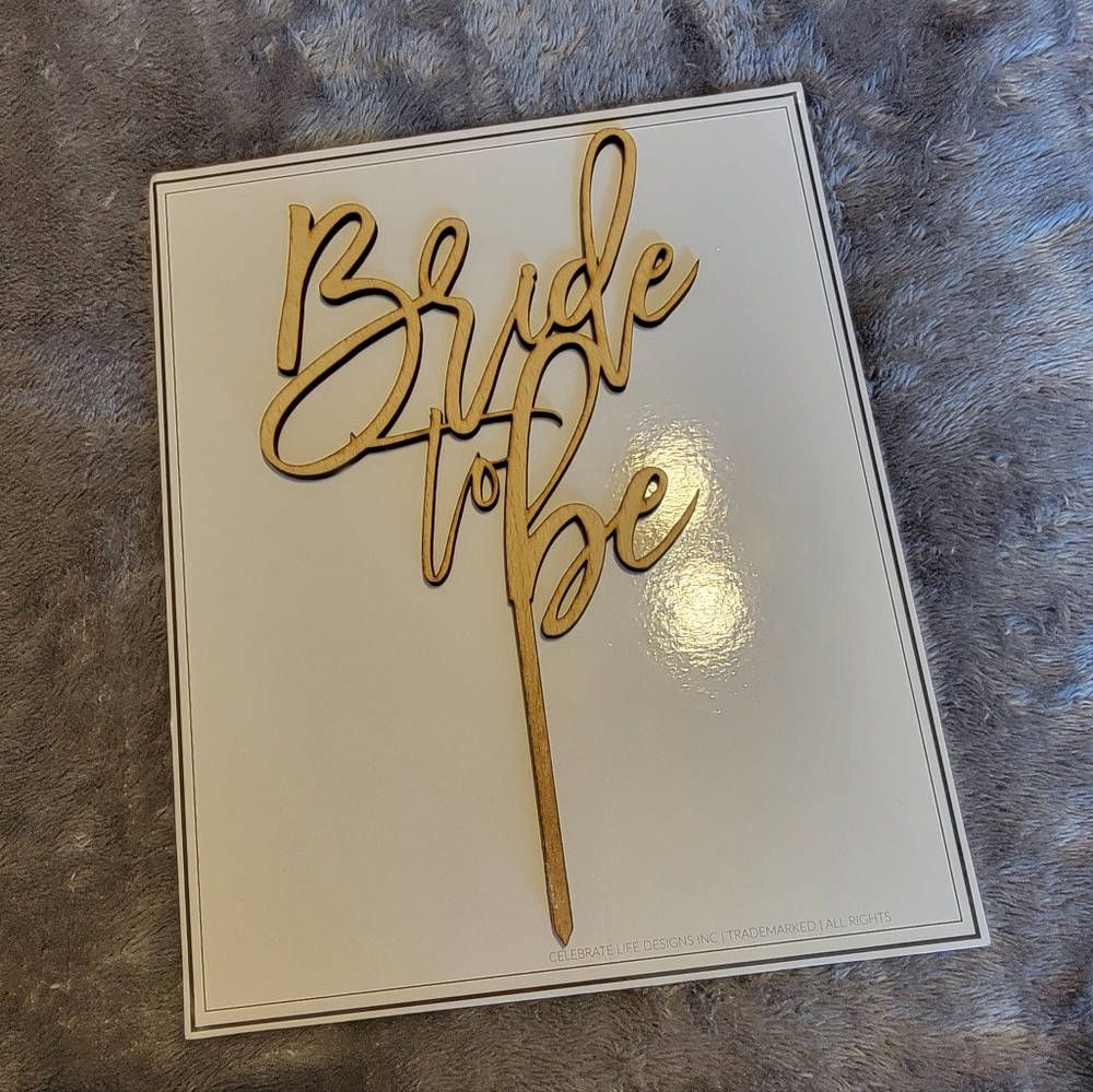 Wooden Bridal Shower Cake Topper